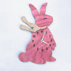 Blushing Baby Bunny Children's Wall Clock - Kids Clocks