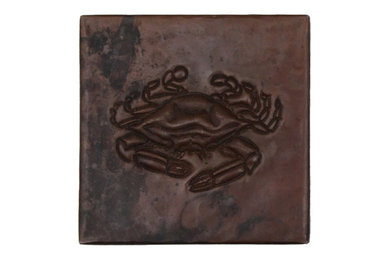 Sea Crab Design Copper Tile