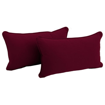 20" by 12IN Solid Twill Back Support Pillows, Burgundy