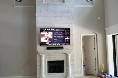 Fireplace tv mounting