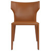 Elite Living Adoro, Set of 2, Wingback Stackable Dining Chair, Cognac