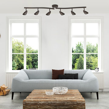 Grayson 6-Light Adjustable S-Shape Track Lighting, Bronze Color, Oil Rubbed Fini