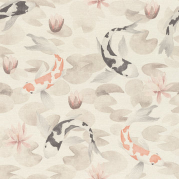 Nobu Beige Koi Fish Wallpaper, Bolt