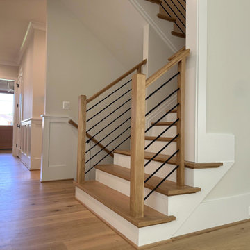 Project #140 | White Oak Staircase with Horizontal Bar Rail