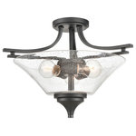 Millennium Lighting - Millennium Natalie 3 Light 13" Semi-Flush Ceiling Mount, Black/Clear - 1483-MB - There is standard overhead lighting, and then there are design choices that take overhead lighting to a whole new level. Semi-flush fixtures create design opportunities and creative innovative lighting solutions for any room. Light bulbs are not included.