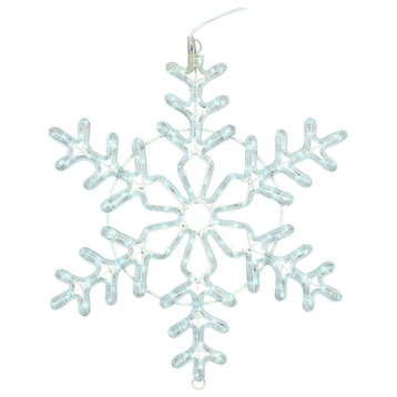 Vickerman x176224T 24" Pure White LED Forked Twinkle Ropelight Snowflake