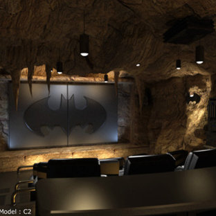 Inspiration for a contemporary home theater remodel in Vancouver