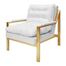 Worlds Away - Worlds Away Cameron White Ostrich Arm Chair - Armchairs And Accent Chairs