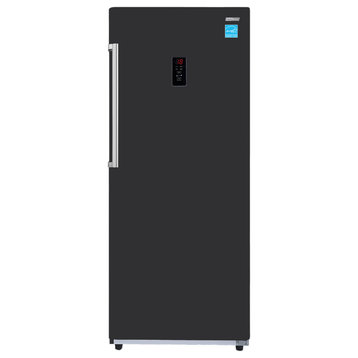 14cf Upright Freezer CONVERTIBLE REFRIGERATOR Garage Ready Reversible Door 110V, Black