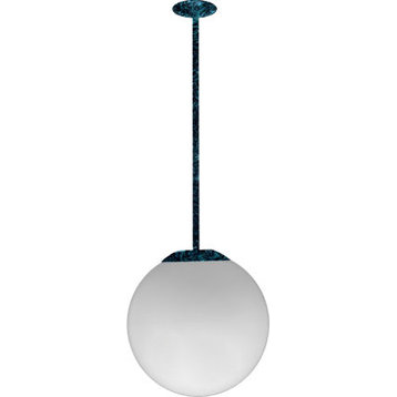 DABMAR LIGHTING D7510-24-VG 18" Ceiling Globe Fixture 24" Drop, Verde Green