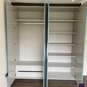 Alcove Open Shelving Storage and Hinged Wardrobe | Battersea | Inspired Elements