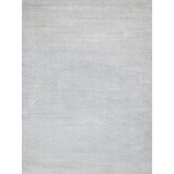 Luxe Shag Power-loomed Polyester/Microfiber Taupe Area Rug, 4'x6'