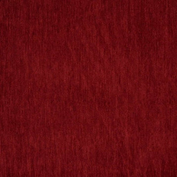 Dark Red, Solid Plush Soft Chenille Upholstery Fabric By The Yard