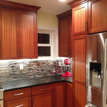 Eden Mosaic Tile Installations - Modern Random Mixed Tile With White Glass Tile