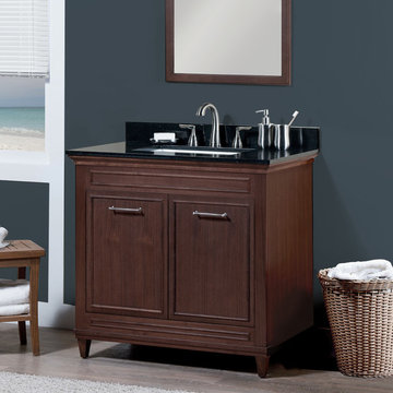 Aiden Wood American Walnut Bathroom Vanity Set, 36"