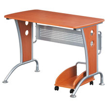 Contemporary Desks And Hutches Techni Mobili Computer Desk With CPU Caddy, Dark Honey