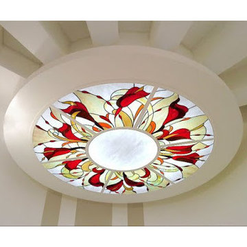 Installing stained glass panels in false ceiling designs