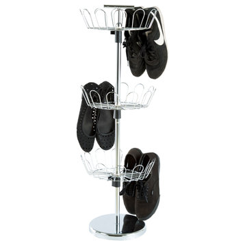 Rotating Shoe Rack 3-Tier Shoe Tower Freestanding Vertical Shoe Carousel
