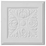 Ekena Millwork - 5 1/4"W x 5 1/4"H x 1 1/4"P Odessa Plinth Block - Our appliques and onlays are the perfect accent pieces to cabinetry, furniture, fireplace mantels, ceilings, and more. Each pattern is carefully crafted after traditional and historical designs. Each polyurethane piece is easily installed, just like wood pieces, with simple glues and finish nails. Another benefit of polyurethane is it will not rot or crack when used outside. It comes to you factory primed and ready for your paint, faux finish, gel stain, marbleizing and more.