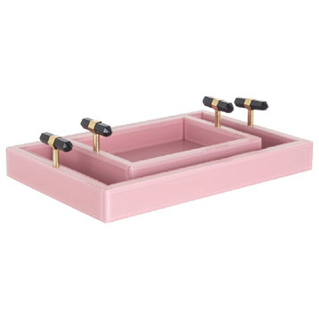 Modern Pink Tray Set (2) | OROA Vajen