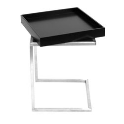Zenn Side Table with removable tray - BLACK - Side Tables And End Tables