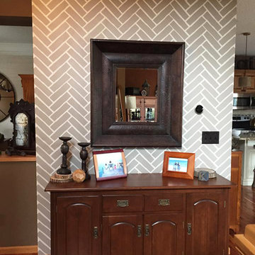 A Herringbone Brick Stenciled Entry