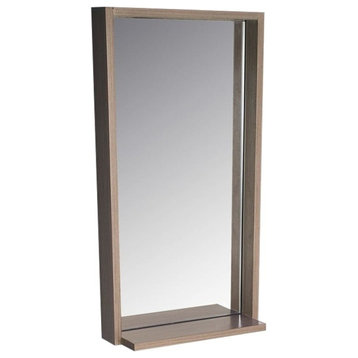 Allier 16" Gray Oak Mirror With Shelf