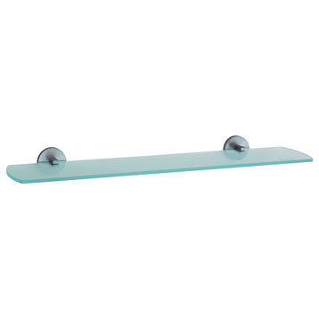 Loft Bathroom Glass Shelf Brushed Chrome