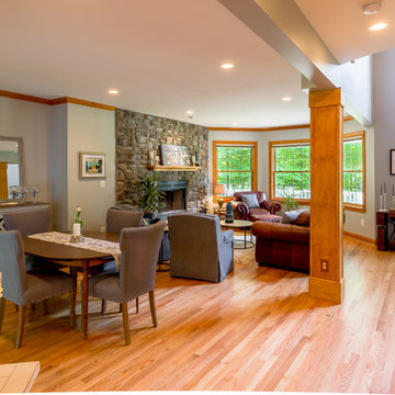 Hardwood floors updated this open living space.