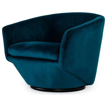 Floyd Modern Dark Teal Fabric Accent Chair