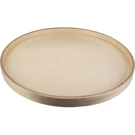Hardware Resources BLSR18-S 18 Inch Round Shape Banded Lazy Susan - Poplar