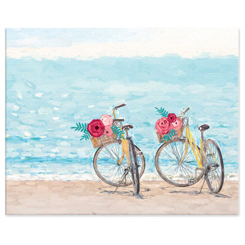 Two Bikes By The Sea 10x8 Tabletop Canvas