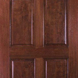 Prehung External Single Door 80 Mahogany 6 Panel Solid - Front Doors