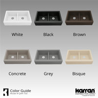 Karran Retrofit Farmhouse Quartz 34" Double Bowl Sink, Brown