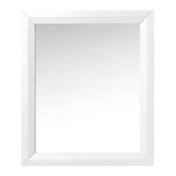 Ancerre Designs - Transitional Framed Mirror, White, 28" - Wall Mirrors