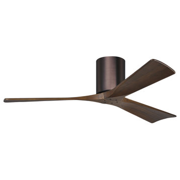 Irene-3H 52" Ceiling Fan, Brushed Bronze/Walnut