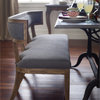 Lauran Curved Back Gray Upholstered Dining Bench