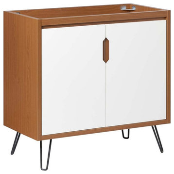 Modway Energize 35" MDF and Particleboard Bathroom Vanity Cabinet - Cherry White
