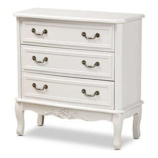 Wiktoria Traditional French Country Provincial White 3 Drawer Wood