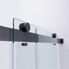 Spezia Double Sliding Frameless Shower Door, Matt Black, 64" W X 76" H