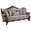 ACME Benbek Sofa With 5 Pillows, Fabric and Antique Oak Finish