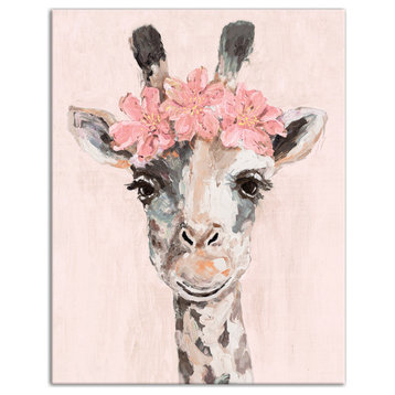 Flower Crown Giraffe 11x14 Canvas Wall Art