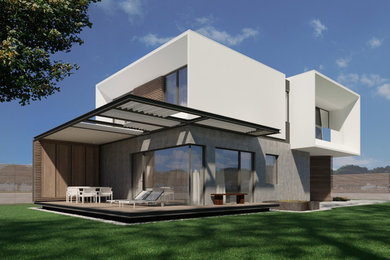 Mid-sized contemporary exterior home idea in Other