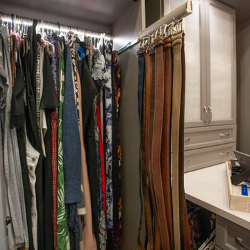 Dark Gray His & Hers Walk-in Closet
