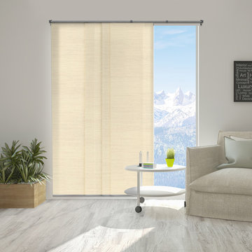 Abaca Alabaster (Privacy & Natural Woven) - Panel Track Blinds