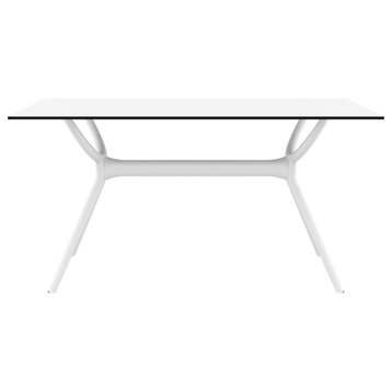 Compamia Air Rectangle Dining Table, 55", White