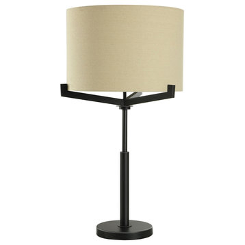 Brushed Black Industrial Tall Table Lamp With Multi Arm Supports Beige