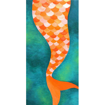 Marmont Hill, "Mermaid Tail" by Nicola Joyner Painting on Wrapped Canvas, 30x60