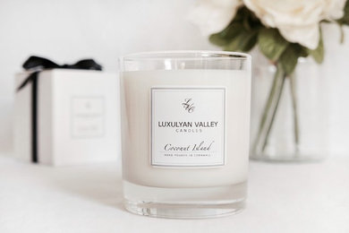 Luxury Scented Candle, Coconut Island, Hand Poured in Cornwall