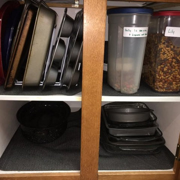 Pantry Organization - shelf helpers and storage